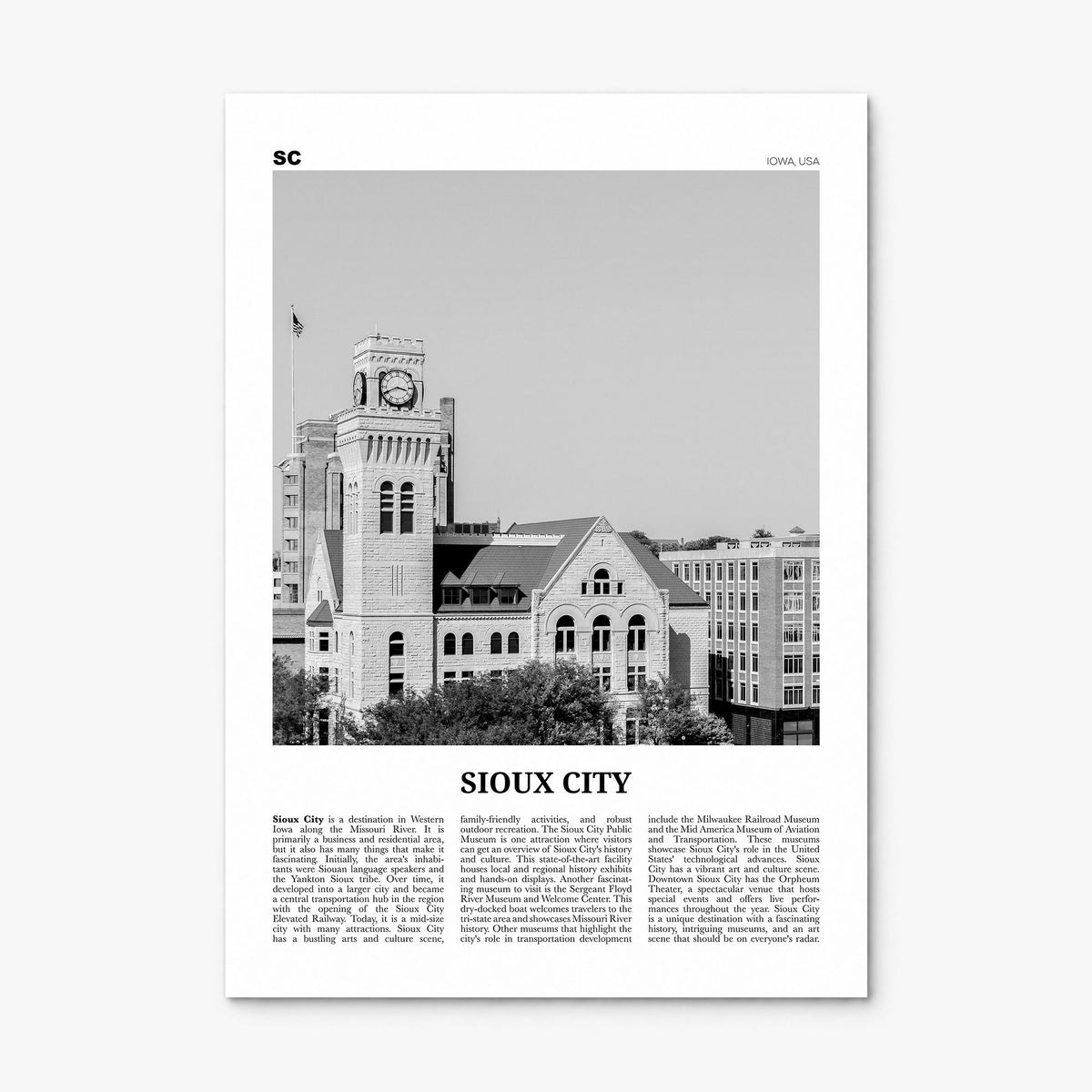 Sioux City Newspaper Poster, print only (unframed)