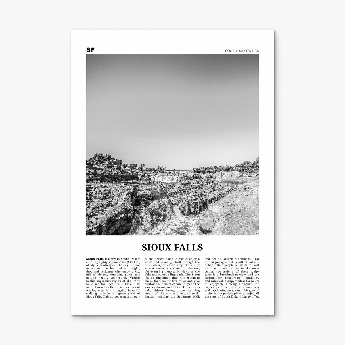 Sioux Falls Newspaper Poster, print only (unframed)