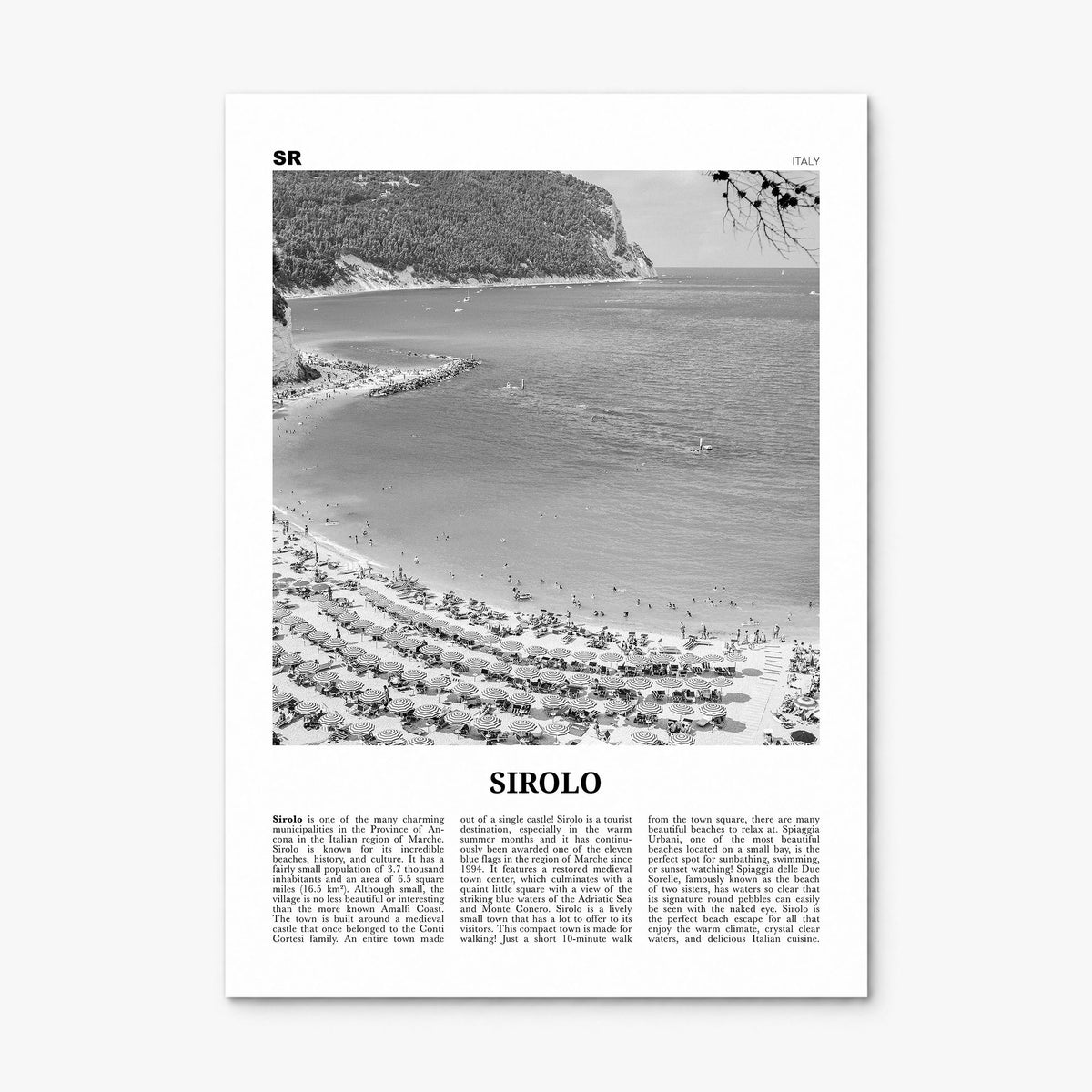Sirolo Newspaper Poster, print only (unframed)