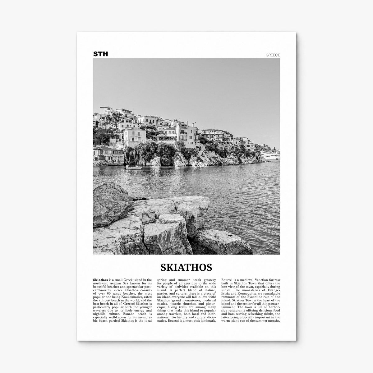 Skiathos Newspaper Poster, print only (unframed)