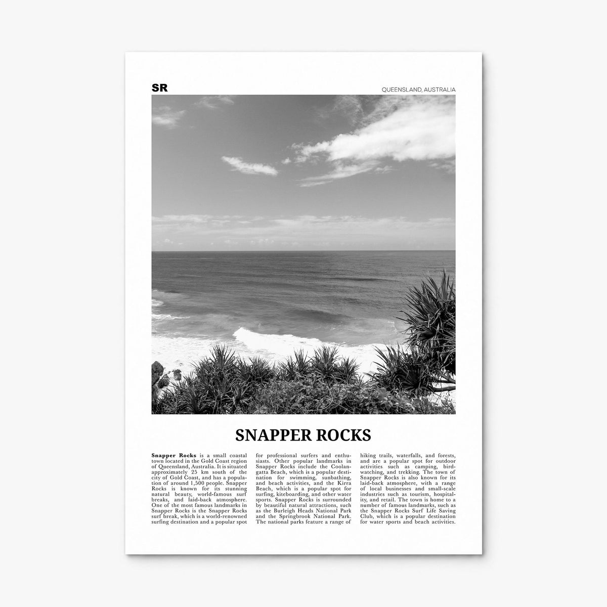Snapper Rocks Newspaper Poster, print only (unframed)