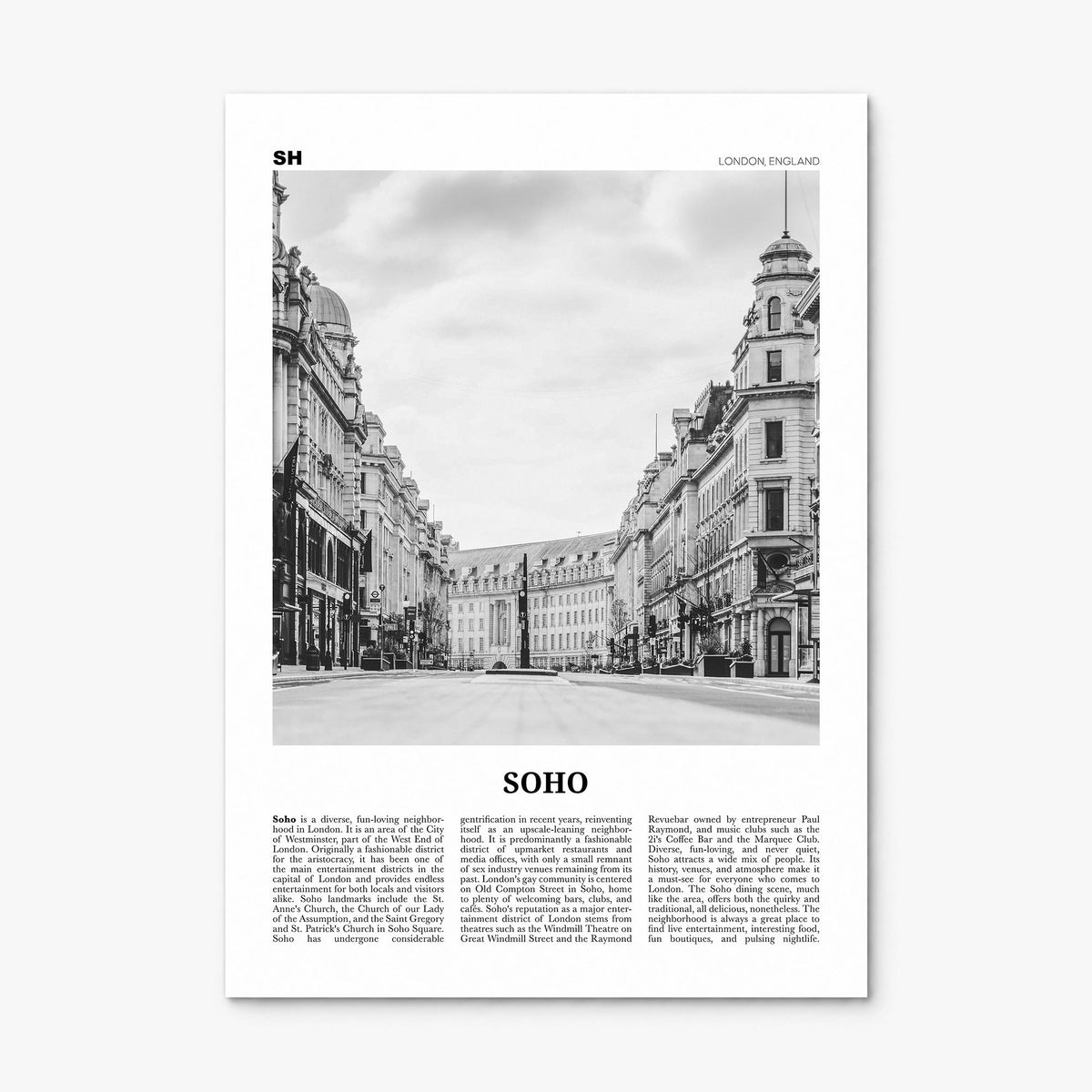 Soho, London Newspaper No 2 Poster, print only (unframed)