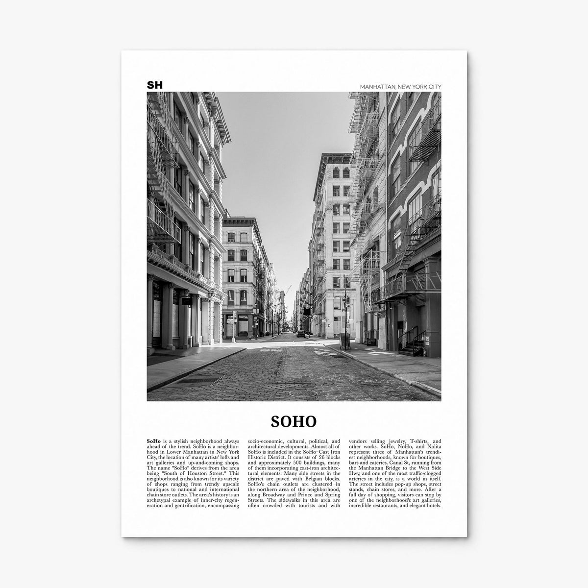 SoHo, New York City Newspaper No 2 Poster, print only (unframed)