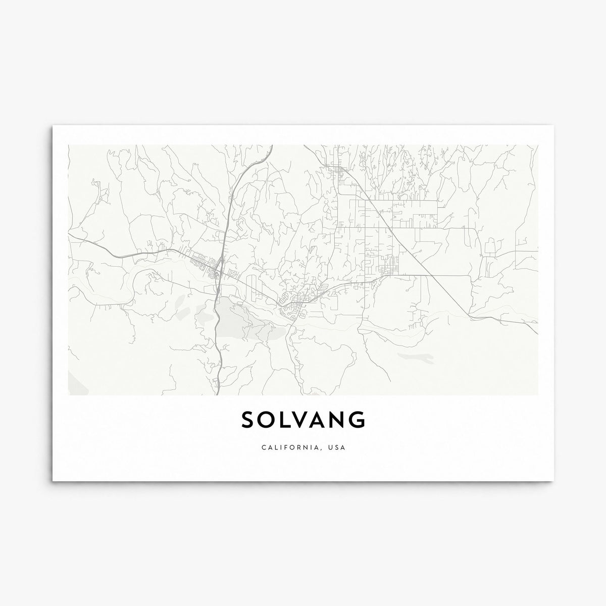 Solvang Map Poster, print only (unframed)