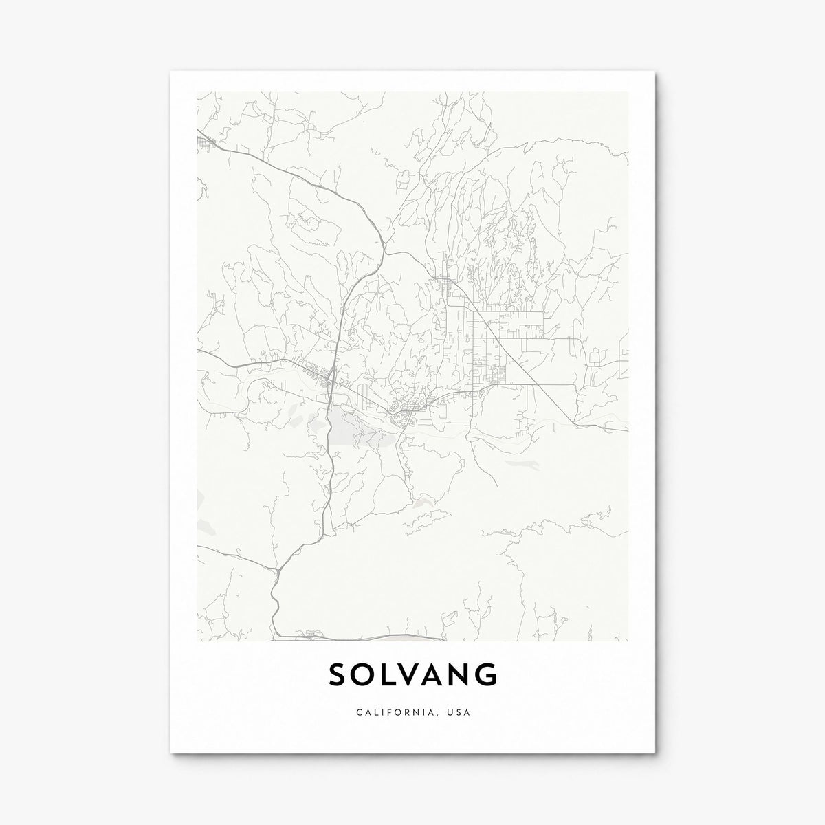 Solvang Map Poster, print only (unframed)