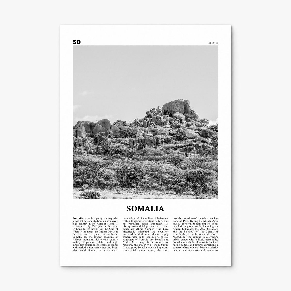Somalia Newspaper Poster, print only (unframed)