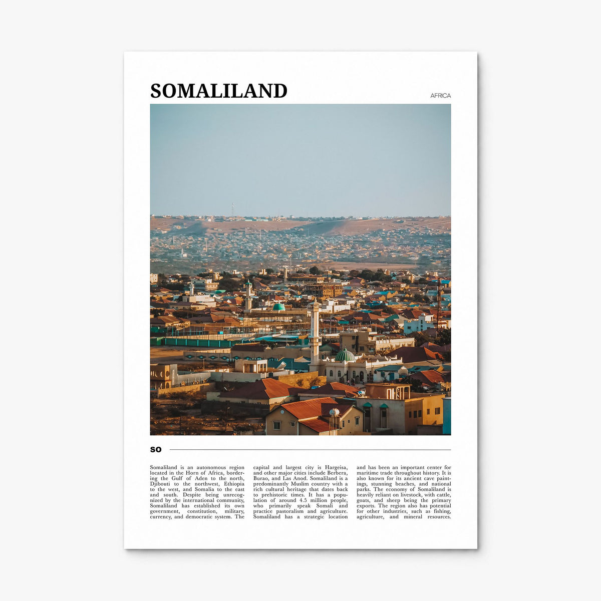 Somaliland Travel Poster, print only (unframed)