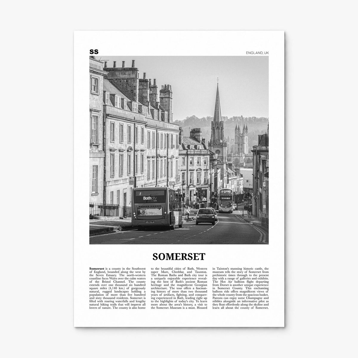 Somerset Newspaper Poster, print only (unframed)