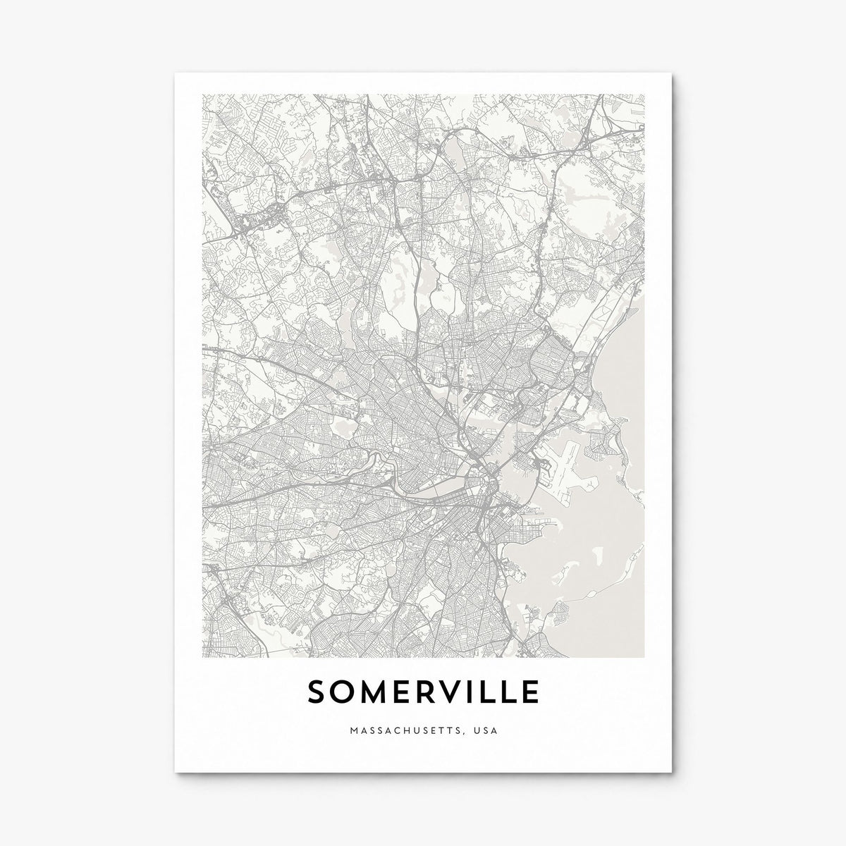 Somerville Map Poster, print only (unframed)