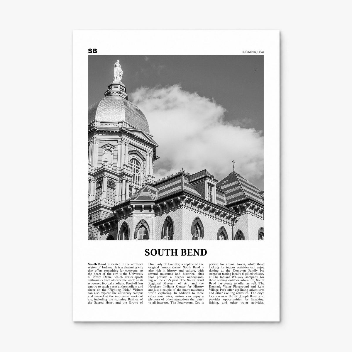 South Bend Newspaper Poster, print only (unframed)