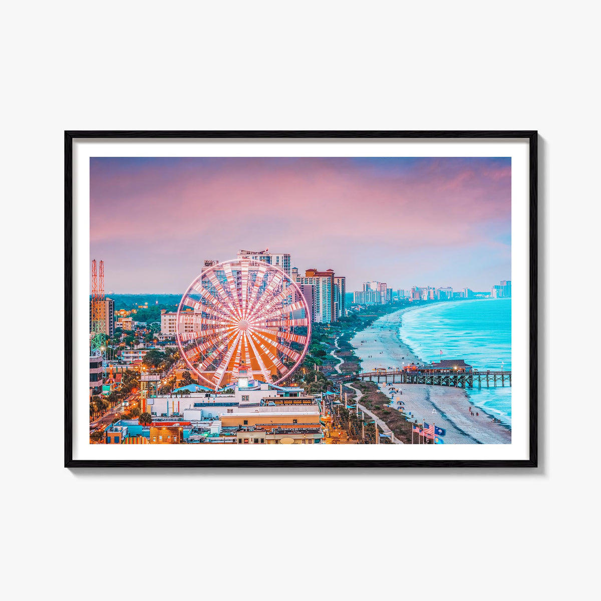South Carolina colorful photo poster of United States – horizontal wall art, unframed print shown in interior mockup