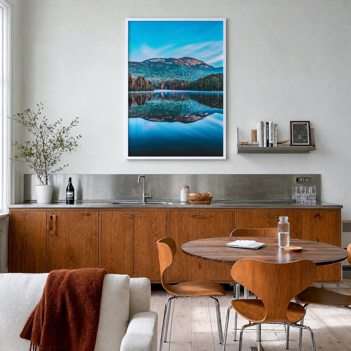 South Carolina no. 1 colorful photo poster of United States – vertical wall art in white wood frame, hanging on wall
