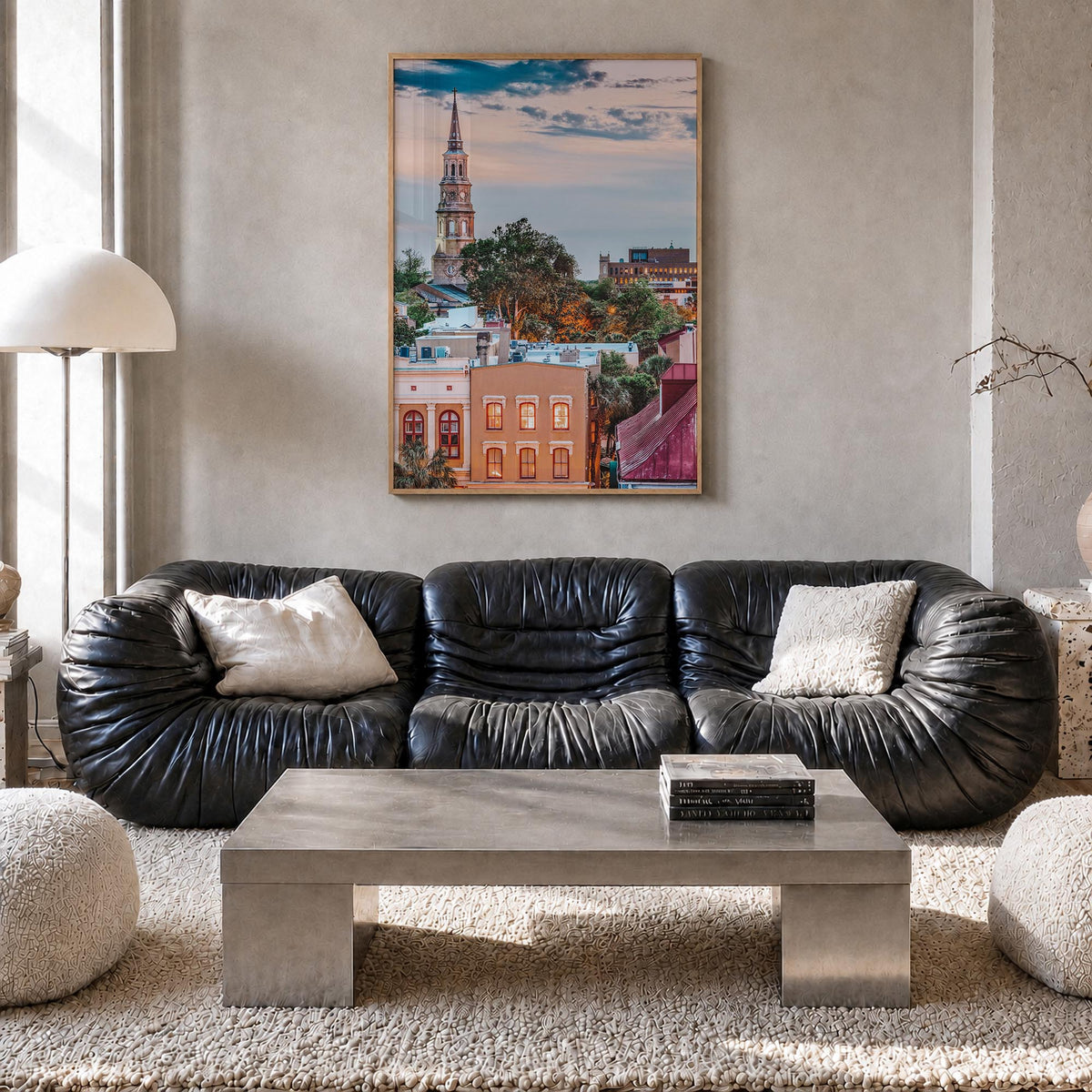 South Carolina no. 2 colorful photo poster of United States – vertical wall art in natural wood frame, hanging on wall