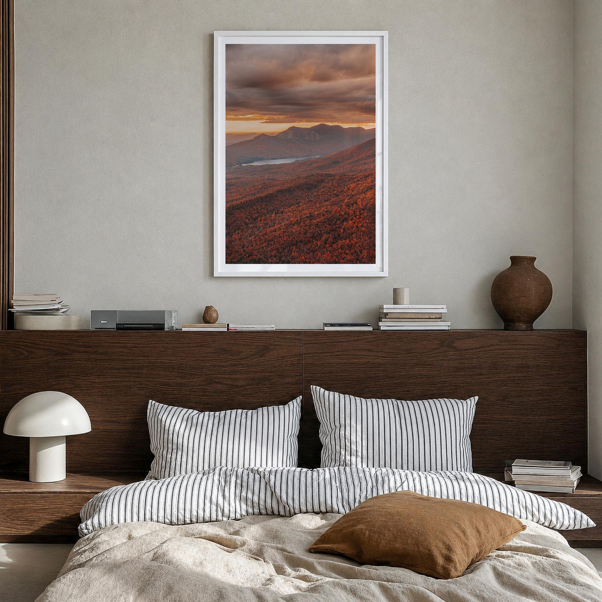 South Carolina no. 3 colorful photo poster of United States – vertical wall art in white wood frame with white border, hangin
