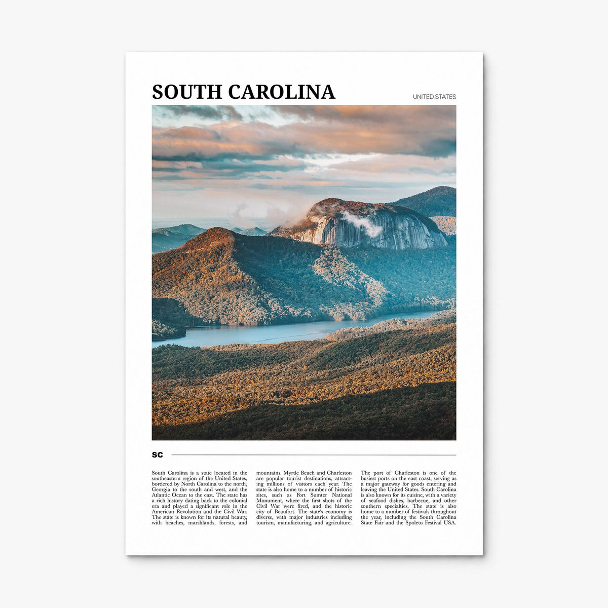 South Carolina Travel No 3 Poster, print only (unframed)