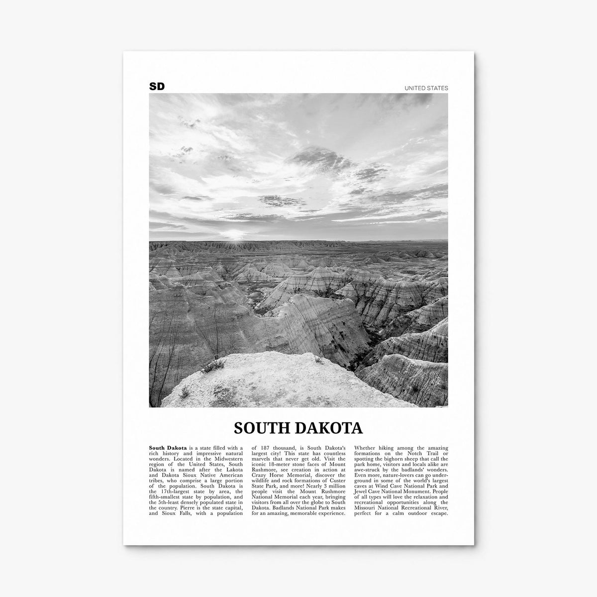 South Dakota Newspaper No 2 Poster, print only (unframed)