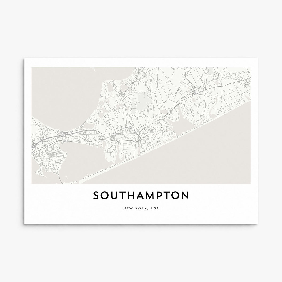 Southampton, New York Map Poster, print only (unframed)