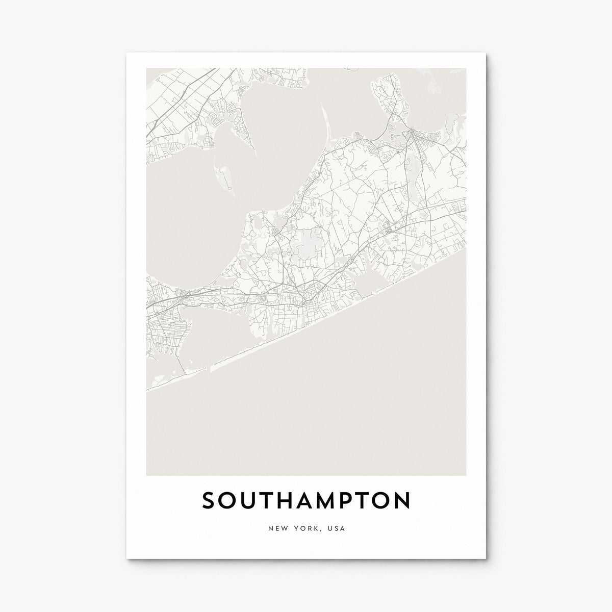 Southampton, New York Map Poster, print only (unframed)