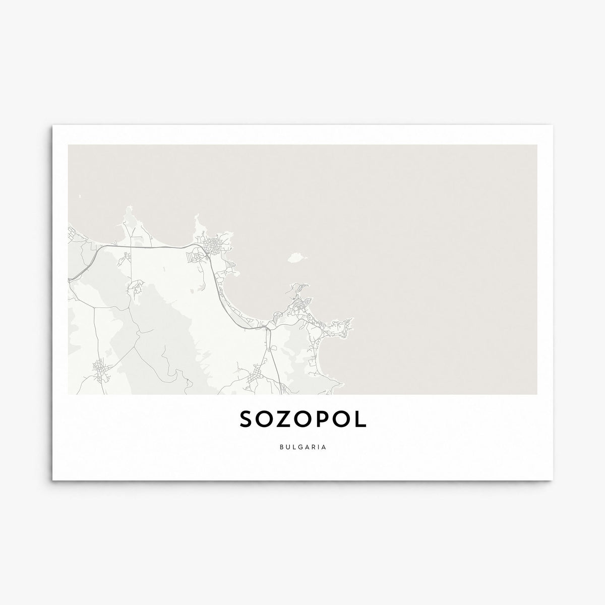 Sozopol Map Poster, print only (unframed)