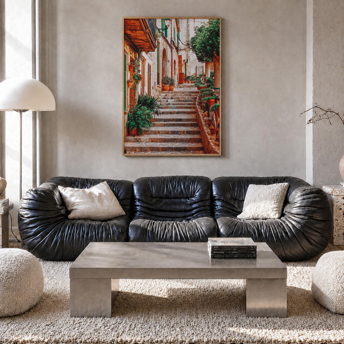 Spain no. 1 colorful photo poster of Europe – vertical wall art in natural wood frame, hanging on wall