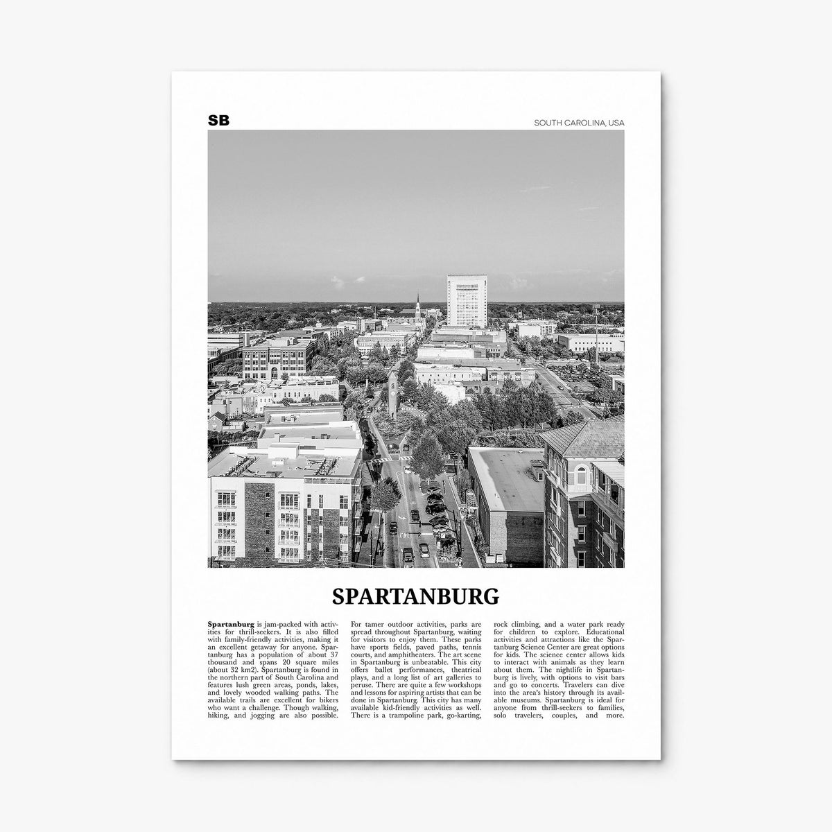 Spartanburg Newspaper Poster, print only (unframed)