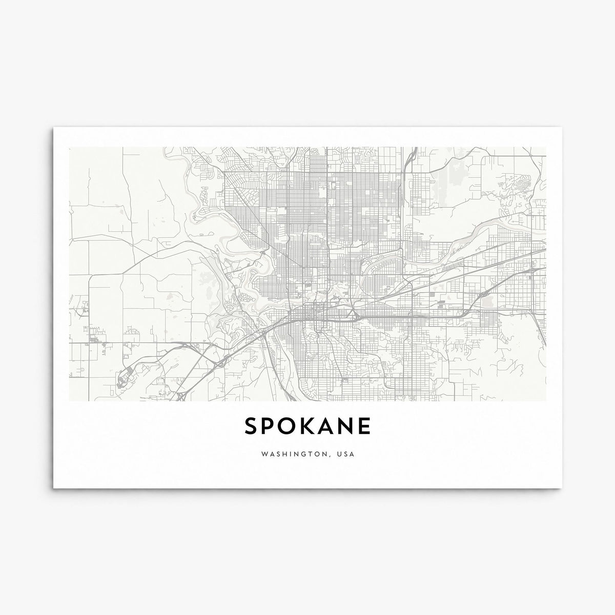Spokane Map Poster, print only (unframed)