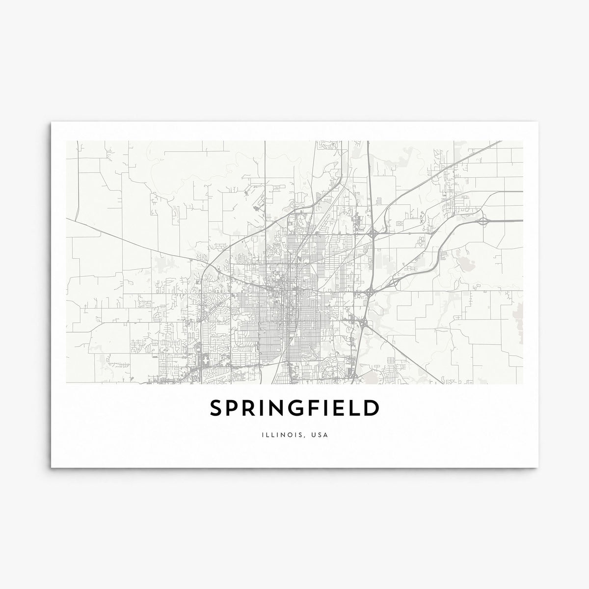 Springfield, Illinois Map Poster, print only (unframed)