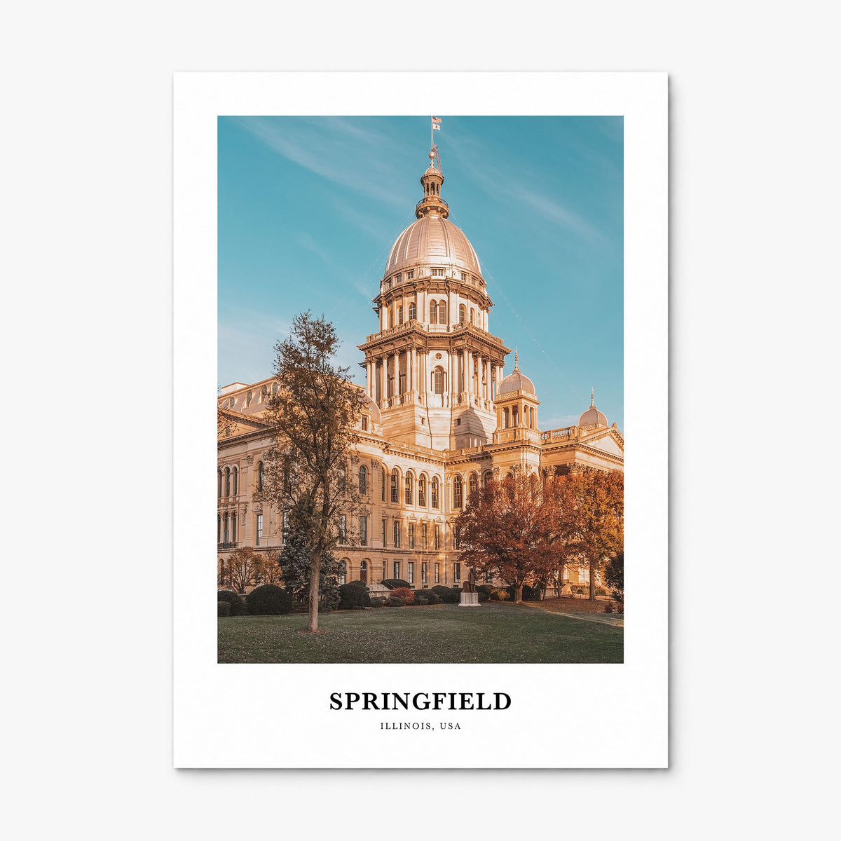 Springfield, Illinois Classic Poster, print only (unframed)