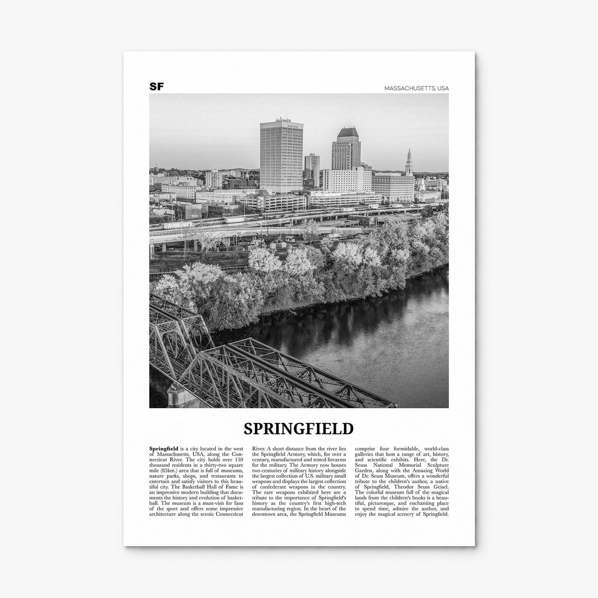 Springfield, Massachusetts Newspaper Poster, print only (unframed)