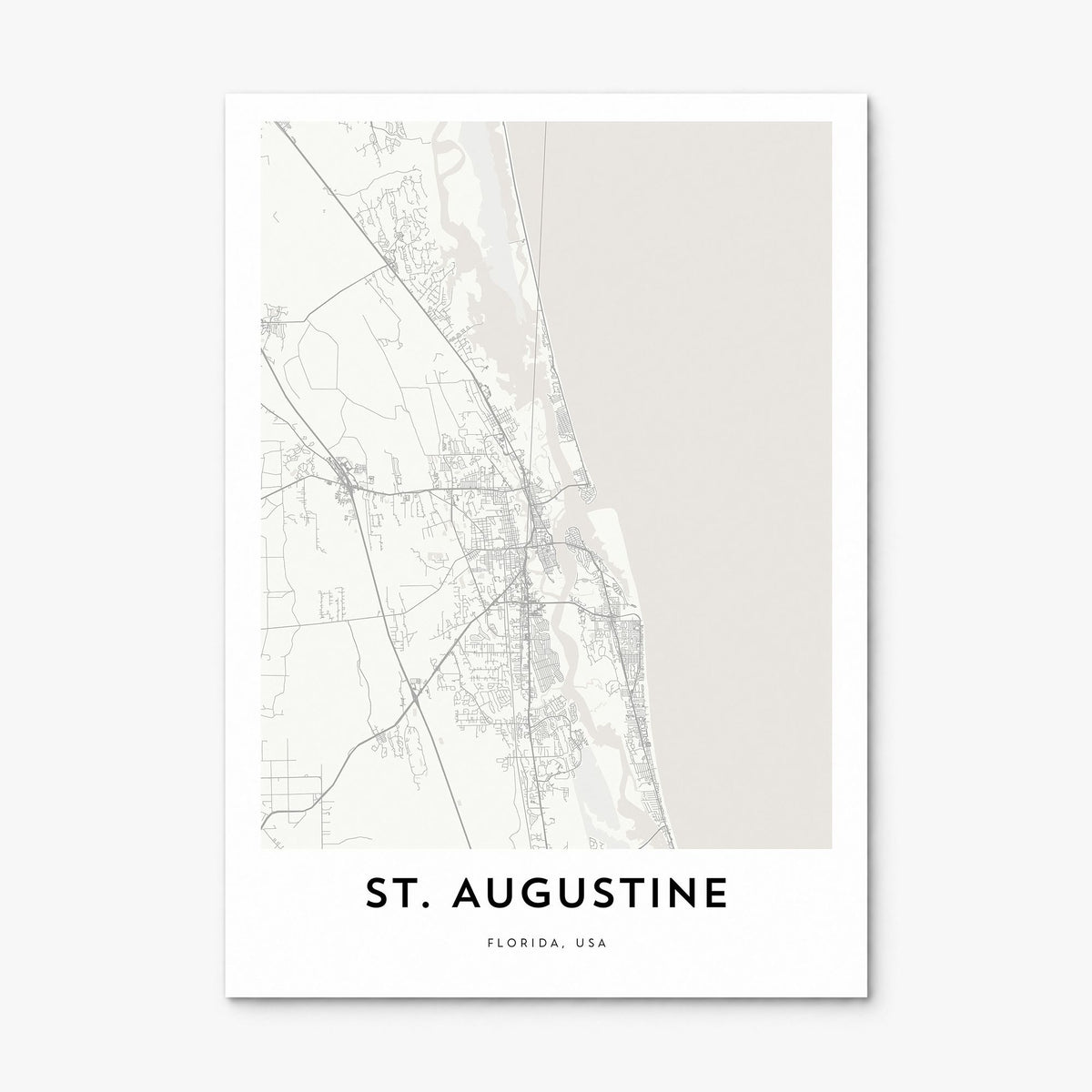 St. Augustine Map Poster, print only (unframed)