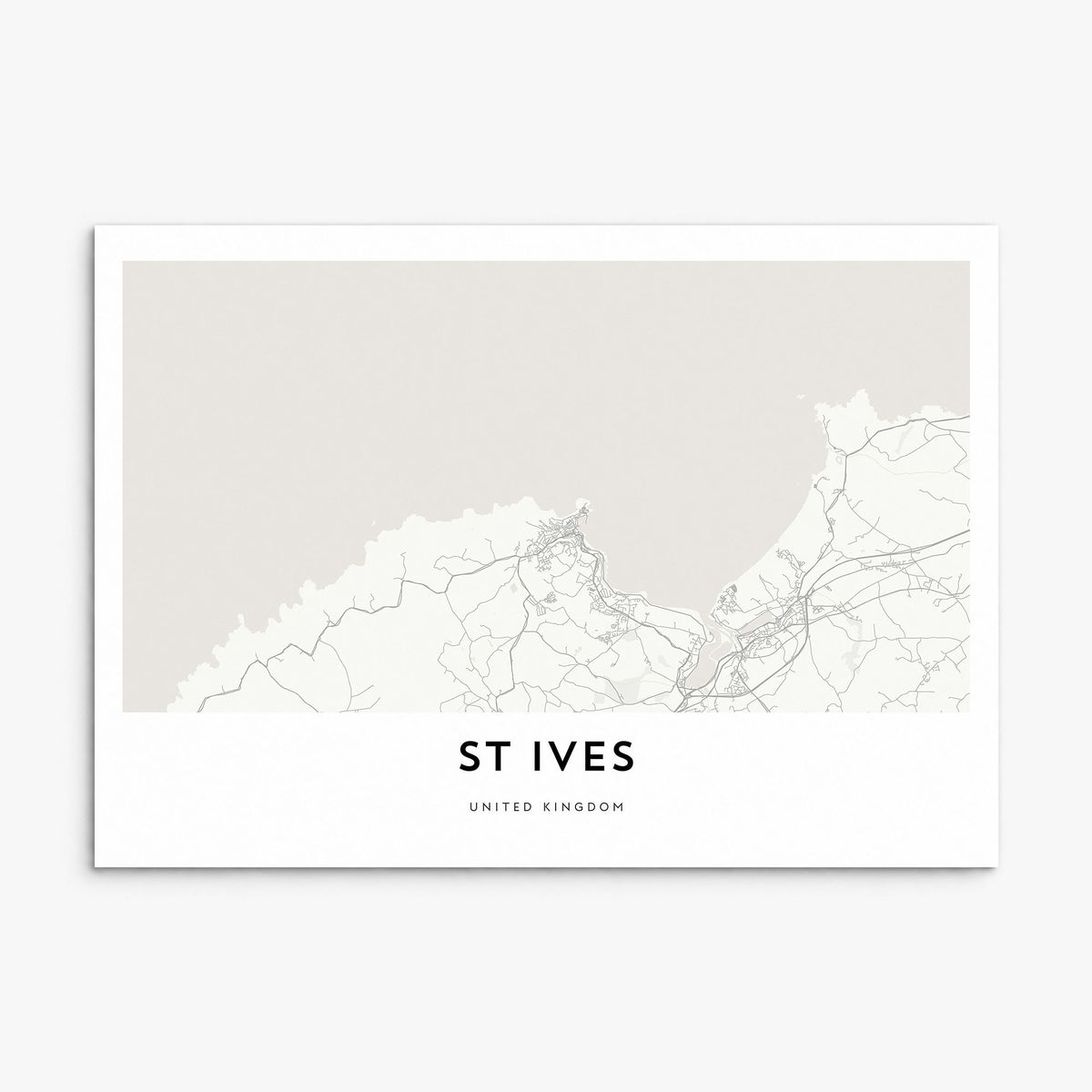 St. Ives Map Poster, print only (unframed)