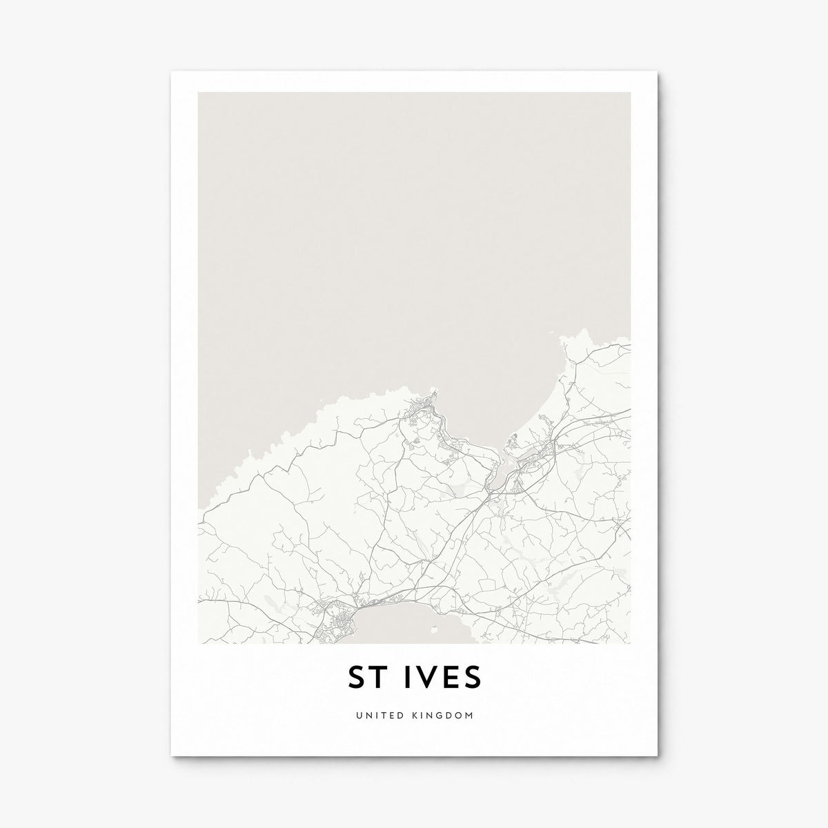 St. Ives Map Poster, print only (unframed)