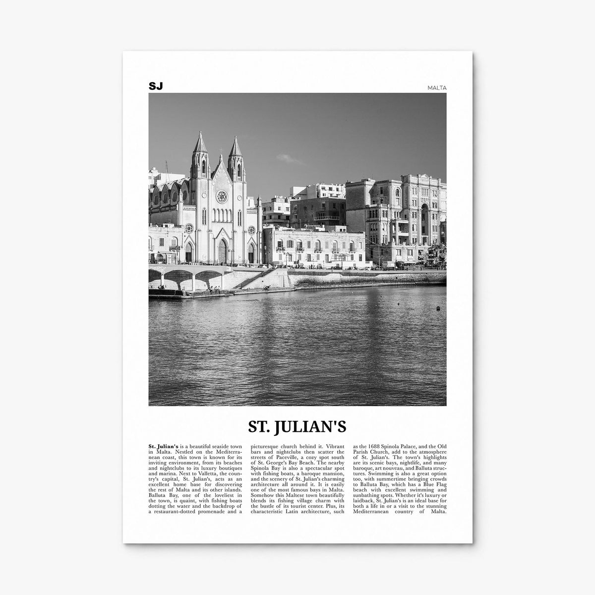 St. Julian's Newspaper Poster, print only (unframed)