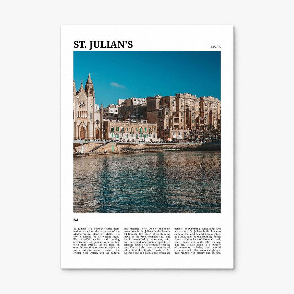 St. Julian's Travel Poster, print only (unframed)
