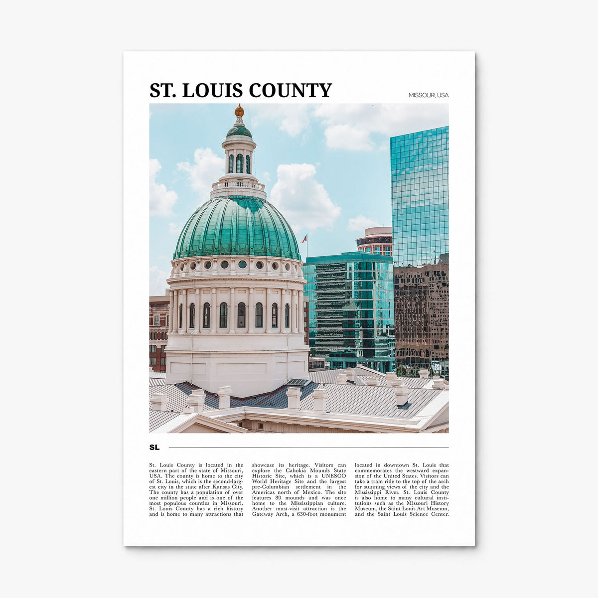 St. Louis County Travel Poster, print only (unframed)