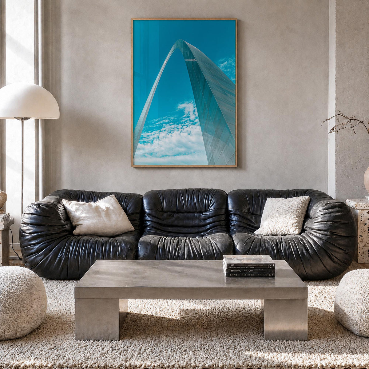 St. Louis no. 3 colorful photo poster of Missouri, USA – vertical wall art in natural wood frame, hanging on wall