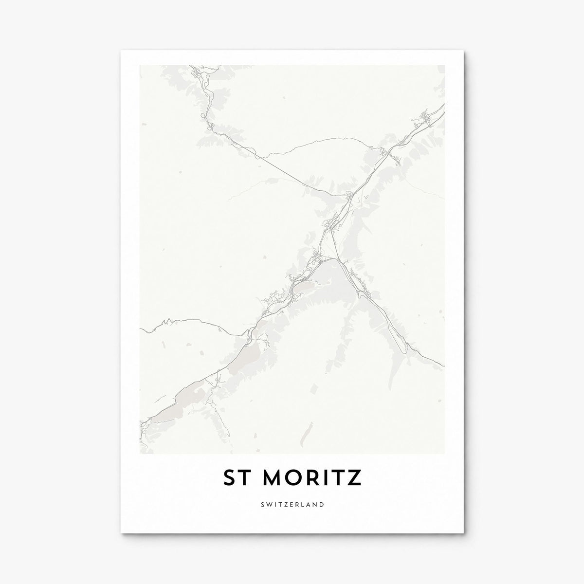 St. Moritz Map Poster, print only (unframed)