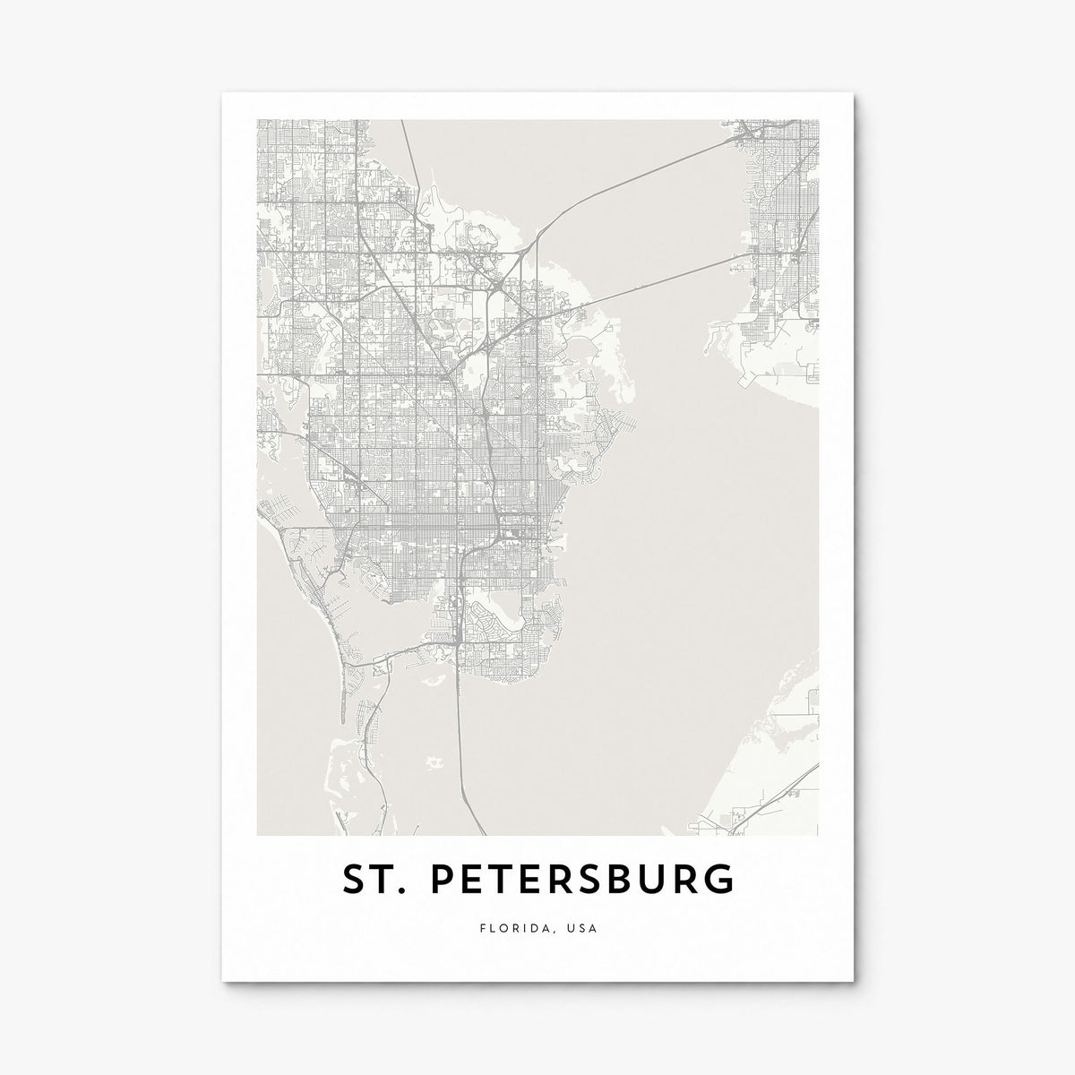 St. Petersburg, Florida Map Poster, print only (unframed)