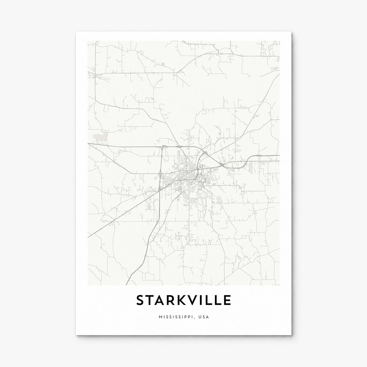 Starkville Map Poster, print only (unframed)