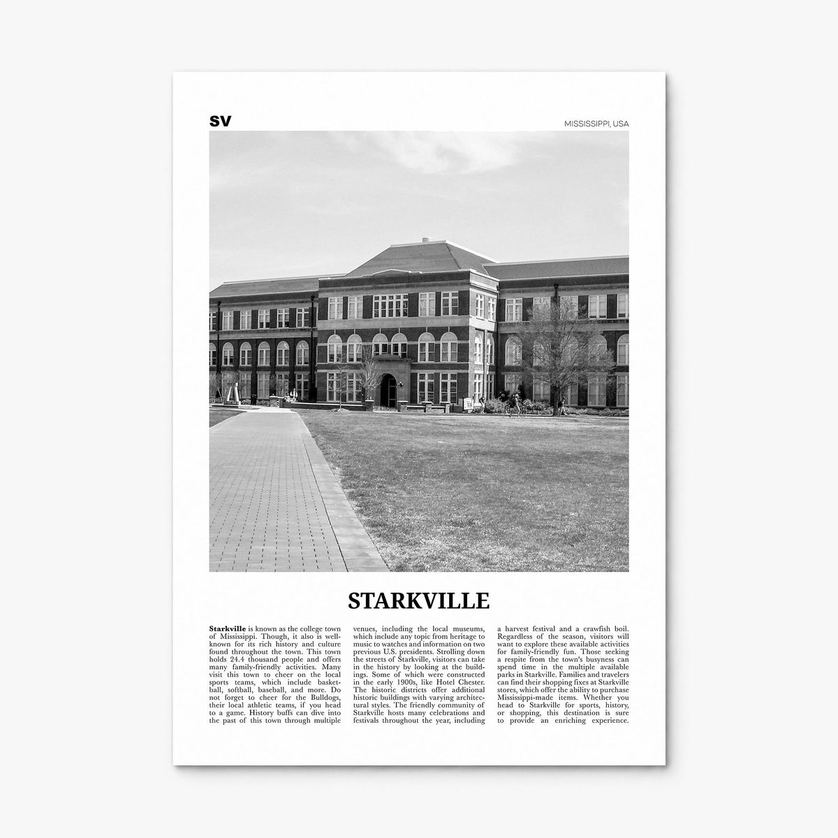 Starkville Newspaper Poster, print only (unframed)