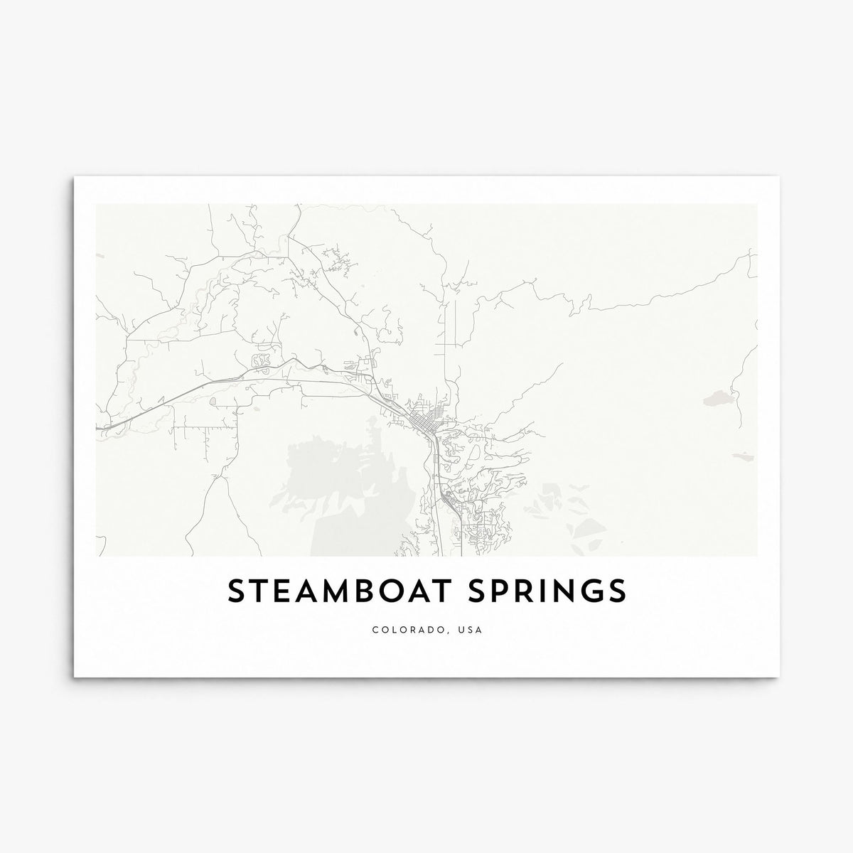 Steamboat Springs Map Poster, print only (unframed)