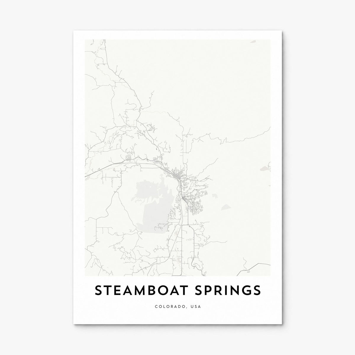 Steamboat Springs Map Poster, print only (unframed)