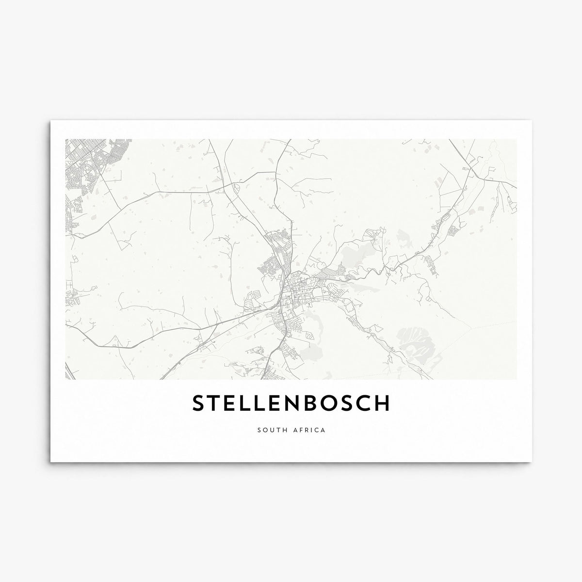 Stellenbosch Map Poster, print only (unframed)