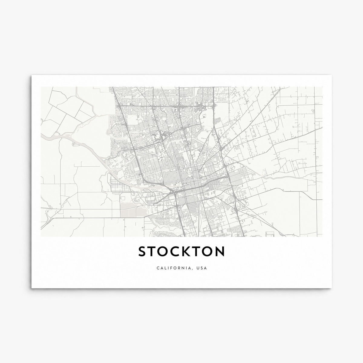 Stockton Map Poster, print only (unframed)