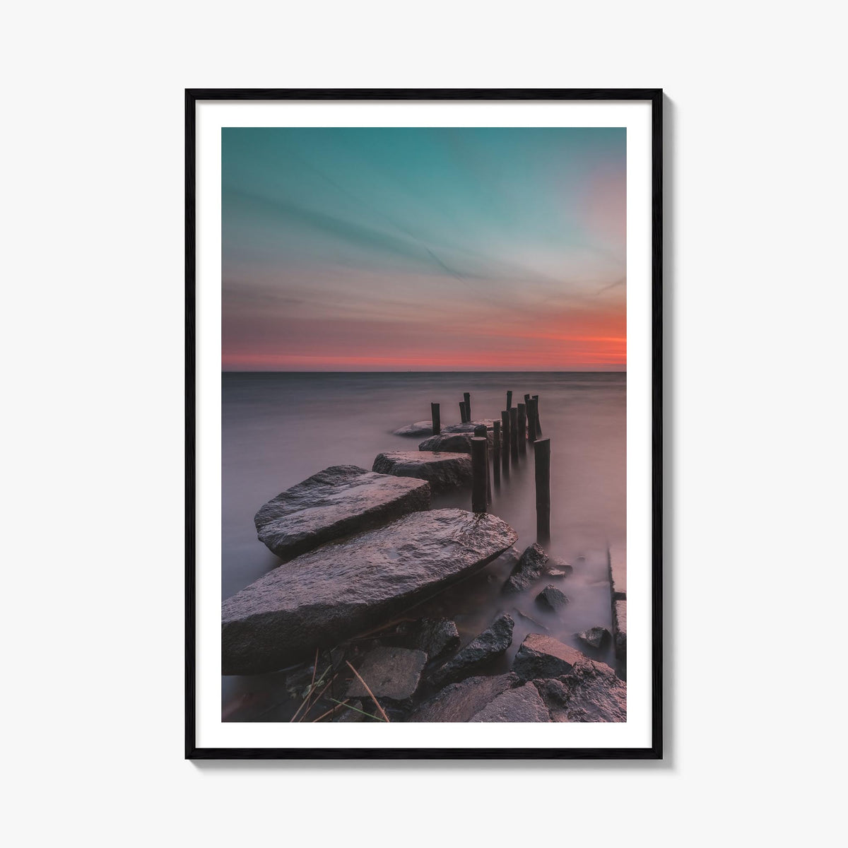 Stone Harbor no. 1 colorful photo poster of New Jersey, USA – vertical wall art, unframed print shown in interior mockup
