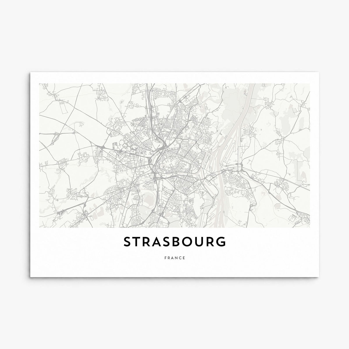 Strasbourg Map Poster, print only (unframed)