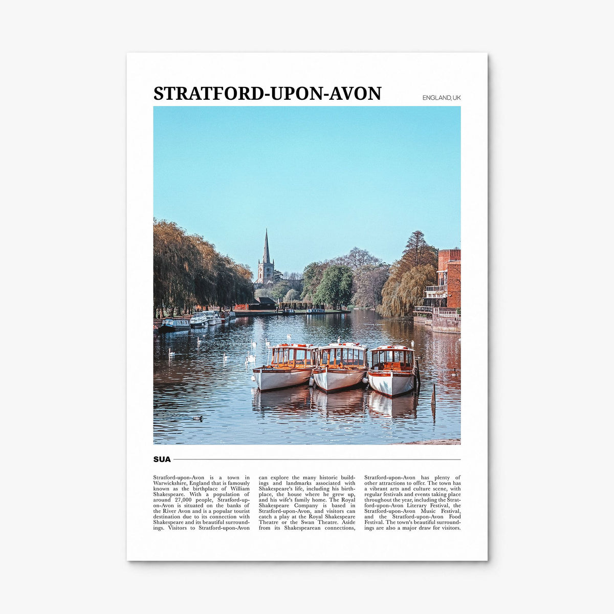 Stratford-upon-Avon Travel Poster, print only (unframed)