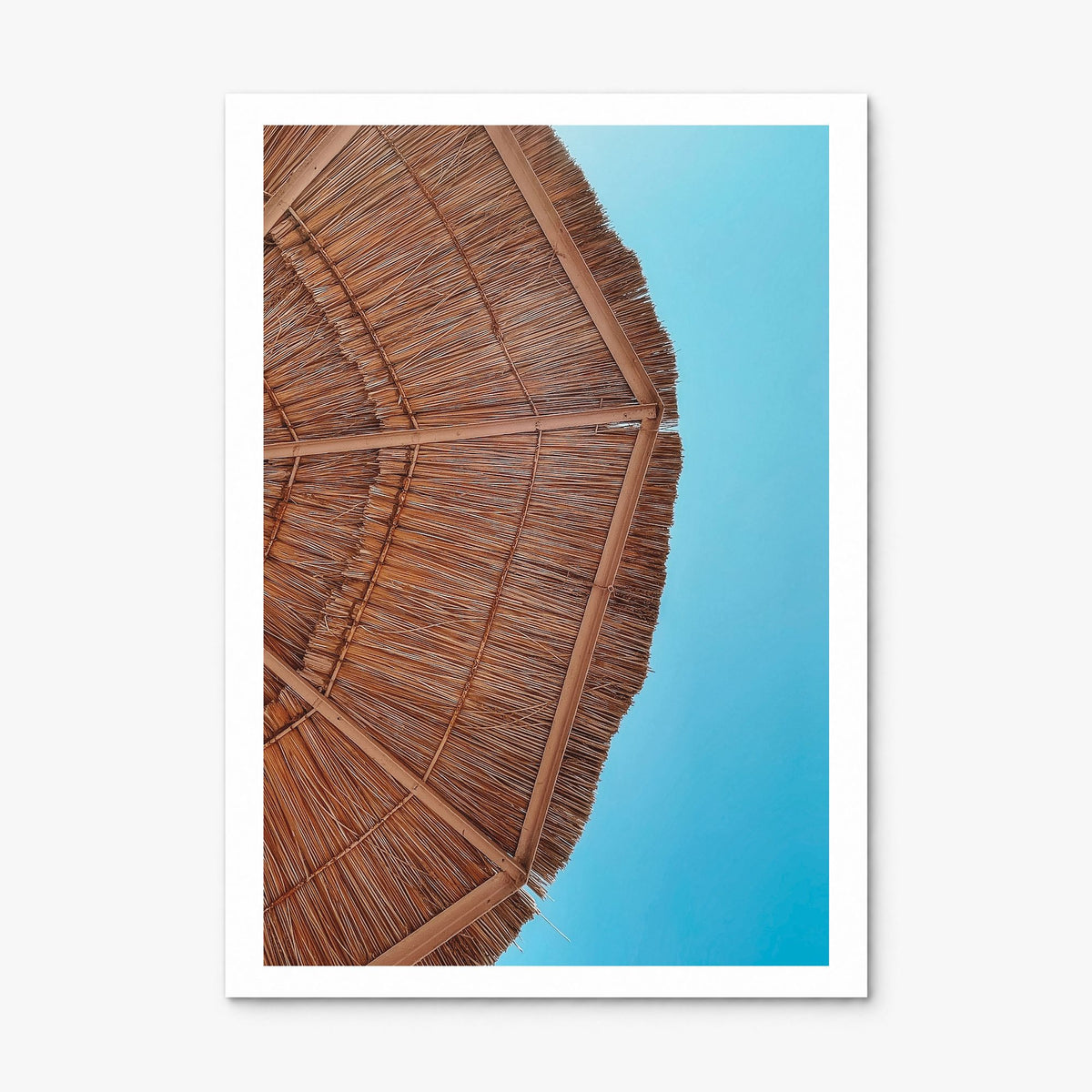 Straw Umbrella Photo Poster, print only (unframed), white border