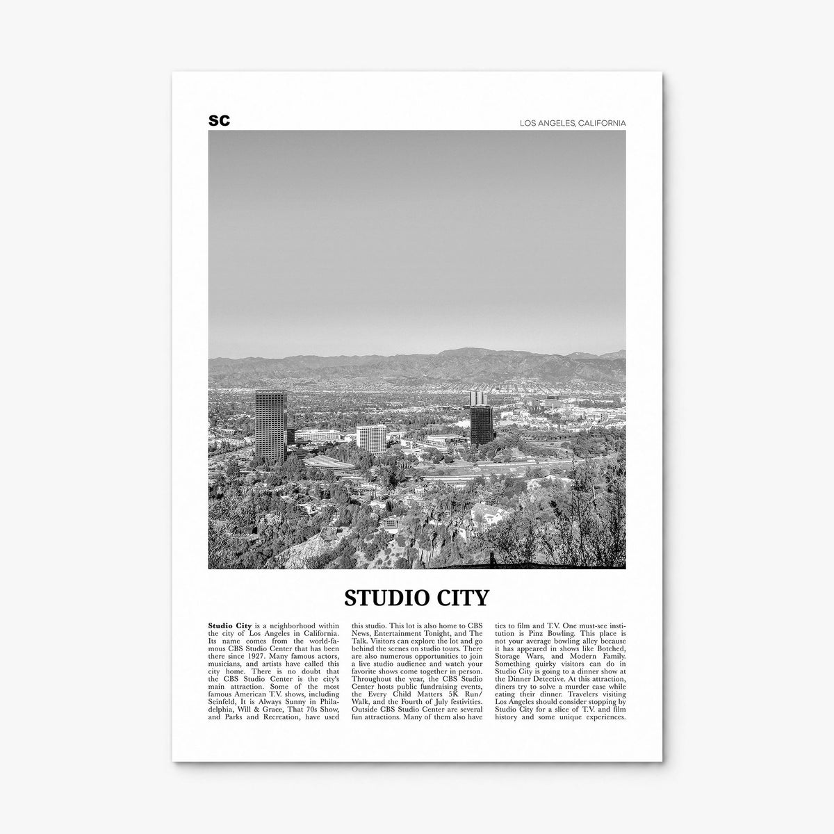 Studio City Newspaper Poster, print only (unframed)