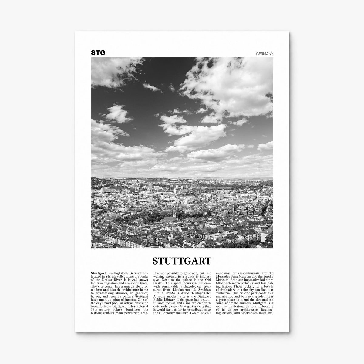 Stuttgart Newspaper Poster, print only (unframed)